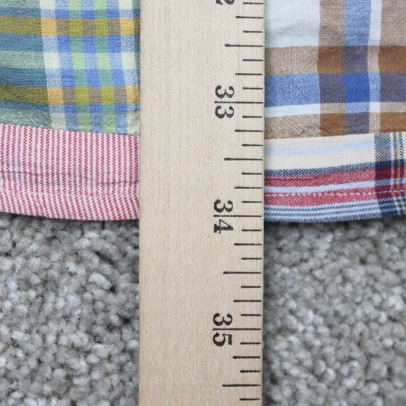 Ralph Lauren Shirt Mens Large Blake Patchwork Madras Short Sleeve Cotton Button - Picture 12 of 13